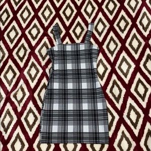 H&M Divided Black And White Plaid Bodycon Dress